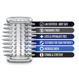 Blush Novelties Stay Hard Cock Ring Sleeve 1 - Soft Ticklers Pleasure - Slide It On Penis, Vibrator, Dildo - Stack, Mix, Match t