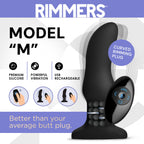 Rimmers Curved Rimming Plug With Remote, Model M, Black