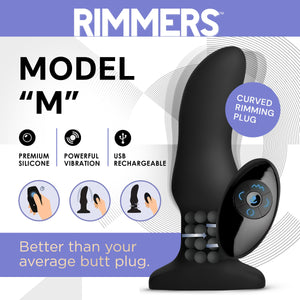 Rimmers Curved Rimming Plug With Remote, Model M, Black