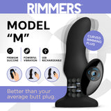 Rimmers Curved Rimming Plug With Remote, Model M, Black
