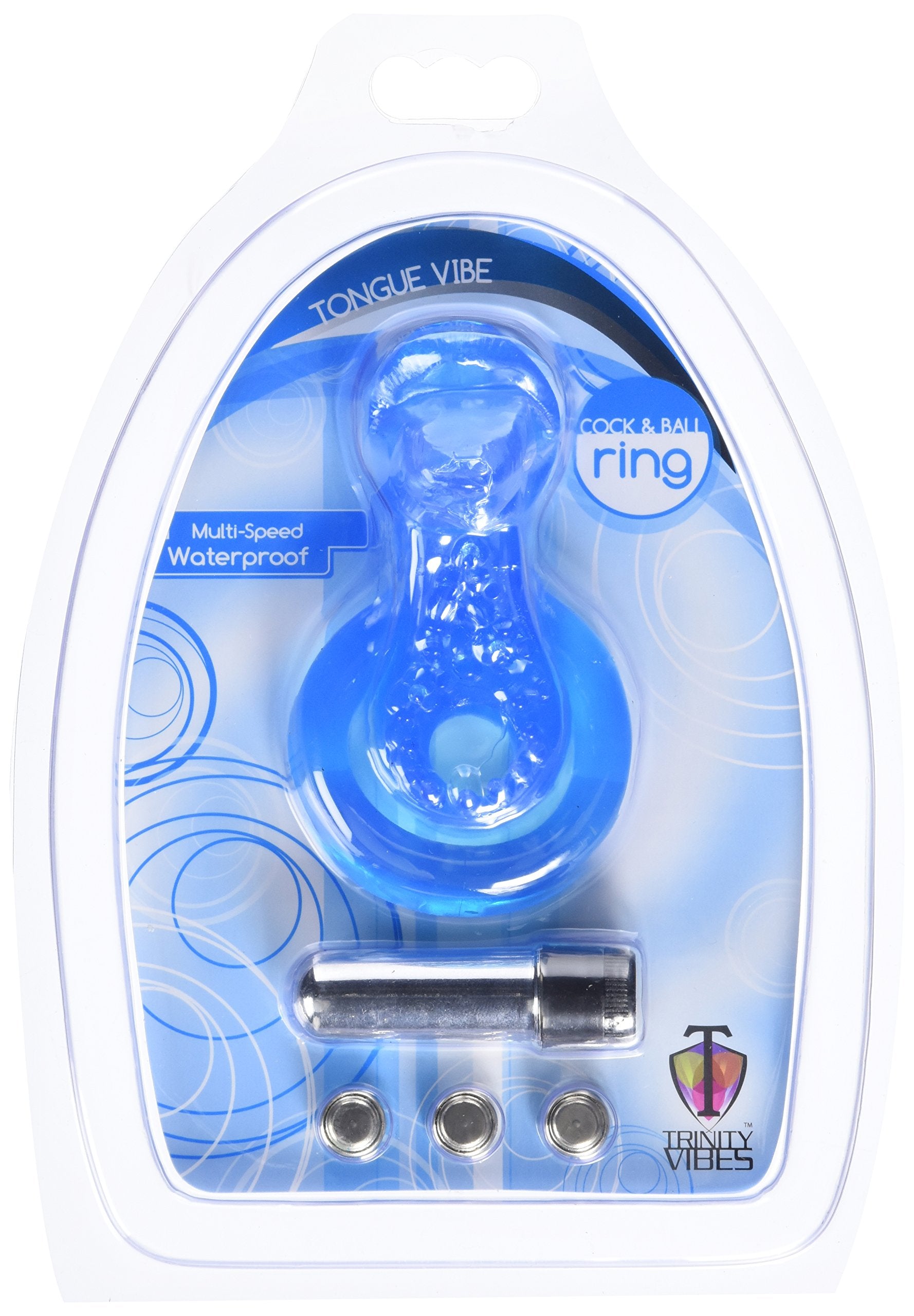 Trinity Vibes Blue Erection Support Ring With Vibrating Tip