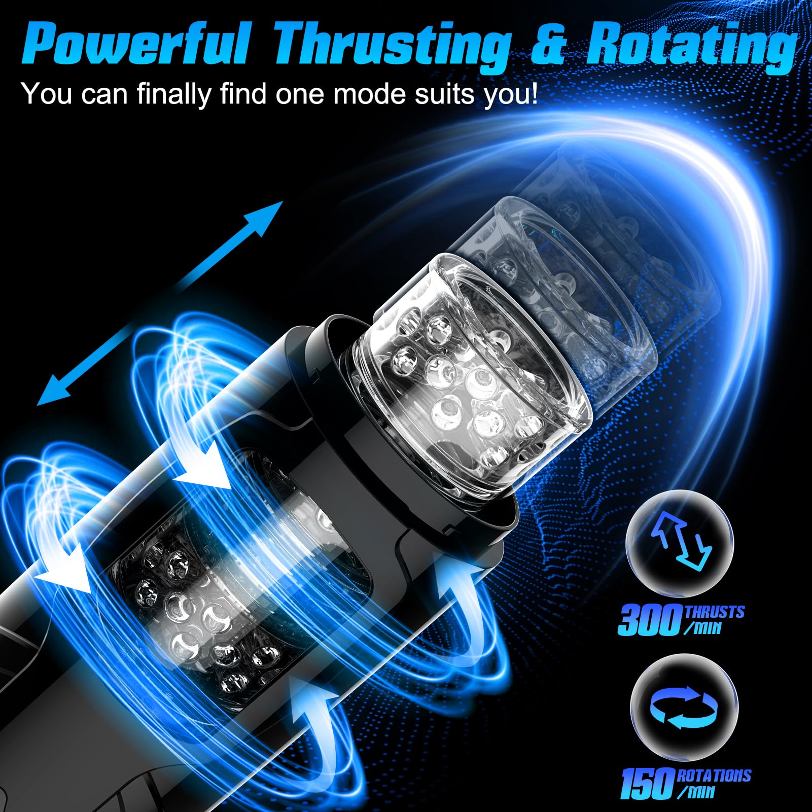 Sex Toys for Men Masturbator, Cafatop Automatic Male Masturbators with Thrusting & Rotating, Adult Male Masturbation Stroker Ele