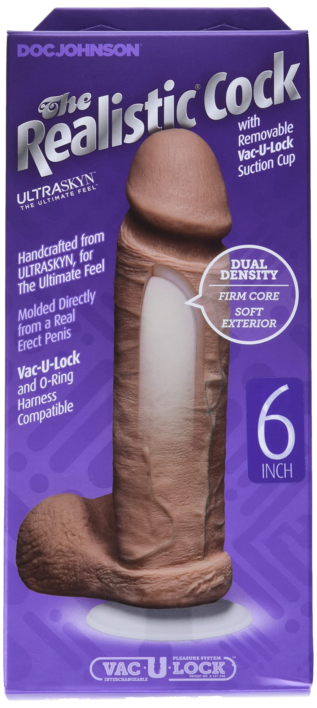 Realistic Cock Ultraskyn Brown 6In
