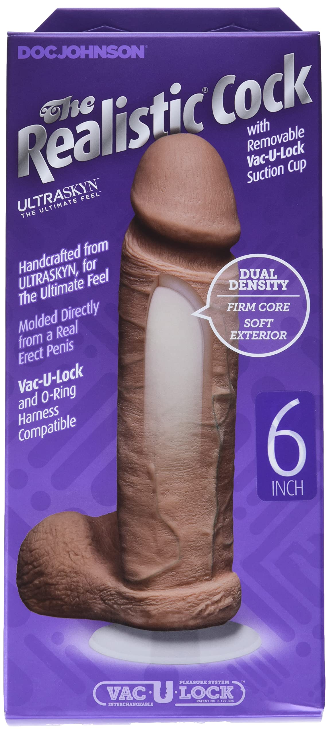 Realistic Cock Ultraskyn Brown 6In