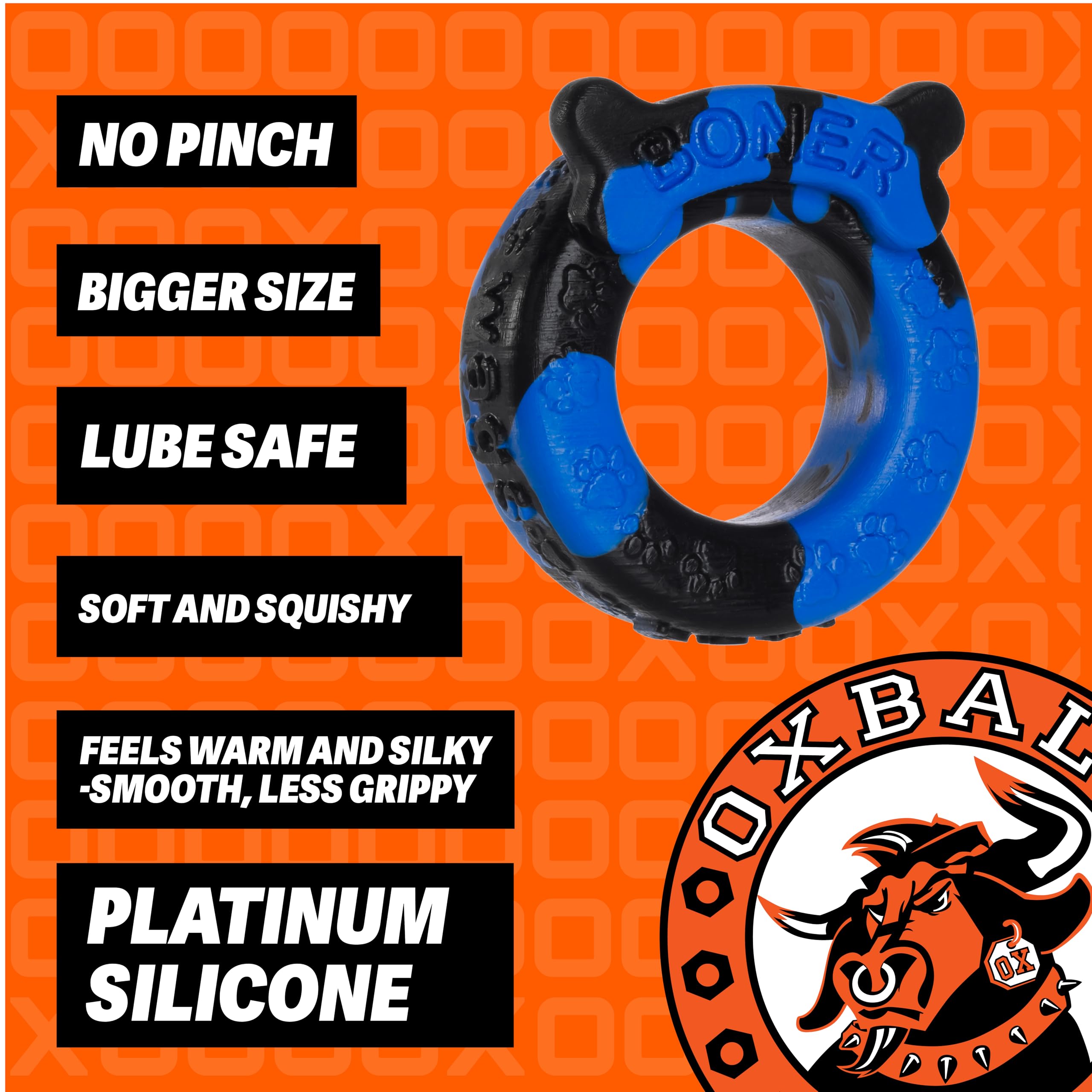OxBalls Boner Cockring, Blue/Black