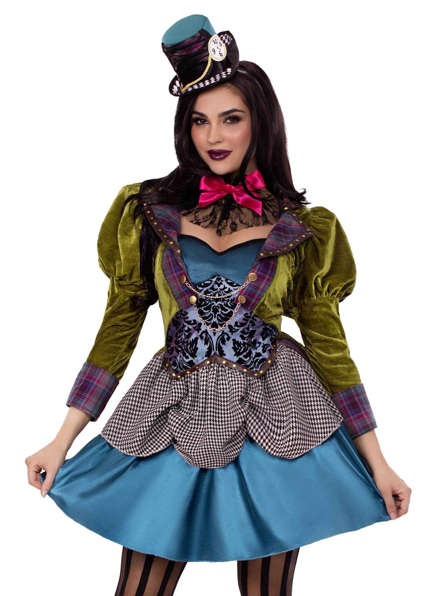 3Pc.Deluxe Mad Hatter,Satin Co
