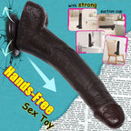 Huge Dildo,10.5 Inch Realistic Movable Foreskin Black Dildos,Long Thick Penis Dildo Adult Sex Toys for Women,Double Liquid Silic