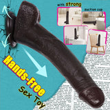 Huge Dildo,10.5 Inch Realistic Movable Foreskin Black Dildos,Long Thick Penis Dildo Adult Sex Toys for Women,Double Liquid Silic