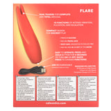 Calexotics Red Hot Flare - 10-Function Waterproof Vibrator - Rechargeable Silicone Compact Teaser Vibe - Adult Sex Massager For