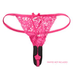 Calexotics Lock-N-Play Remote Petite Panty Teaser, Rechargeable 12-Function Waterproof Silicone Clitoral Vibrator Securely Attac