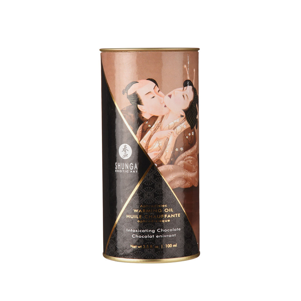 Shunga Warming Massage Oil, Chocolate, 3.5 Fluid Ounce