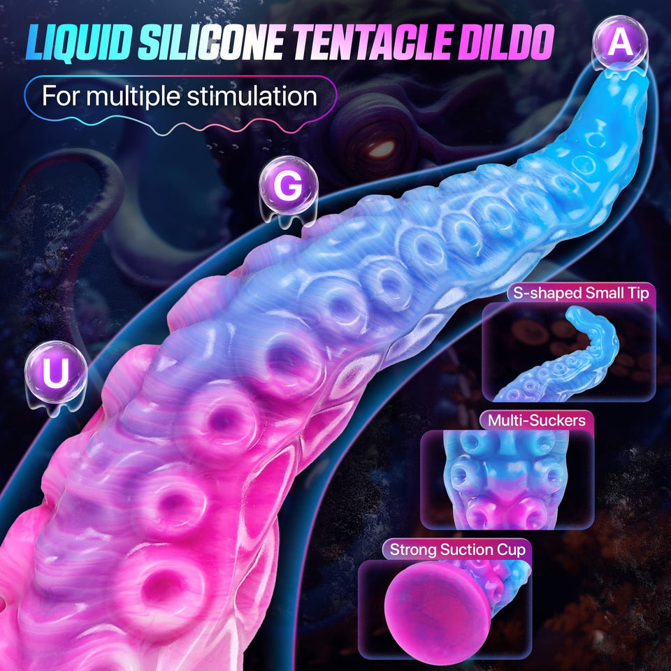 Fantasy Tentacle Dildo Sex Toys - 12.9'' Huge Anal Dildo Adult Toy, Strong Suction Cup Monster Dildo Anal Toys for C U G-Spot St