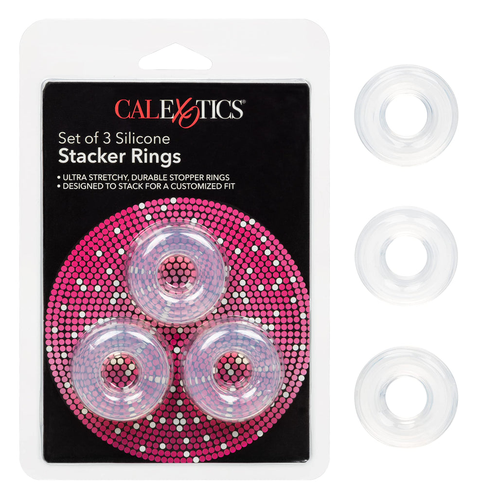 Calexotics Set Of 3 Silicone Stacker Rings - Clear