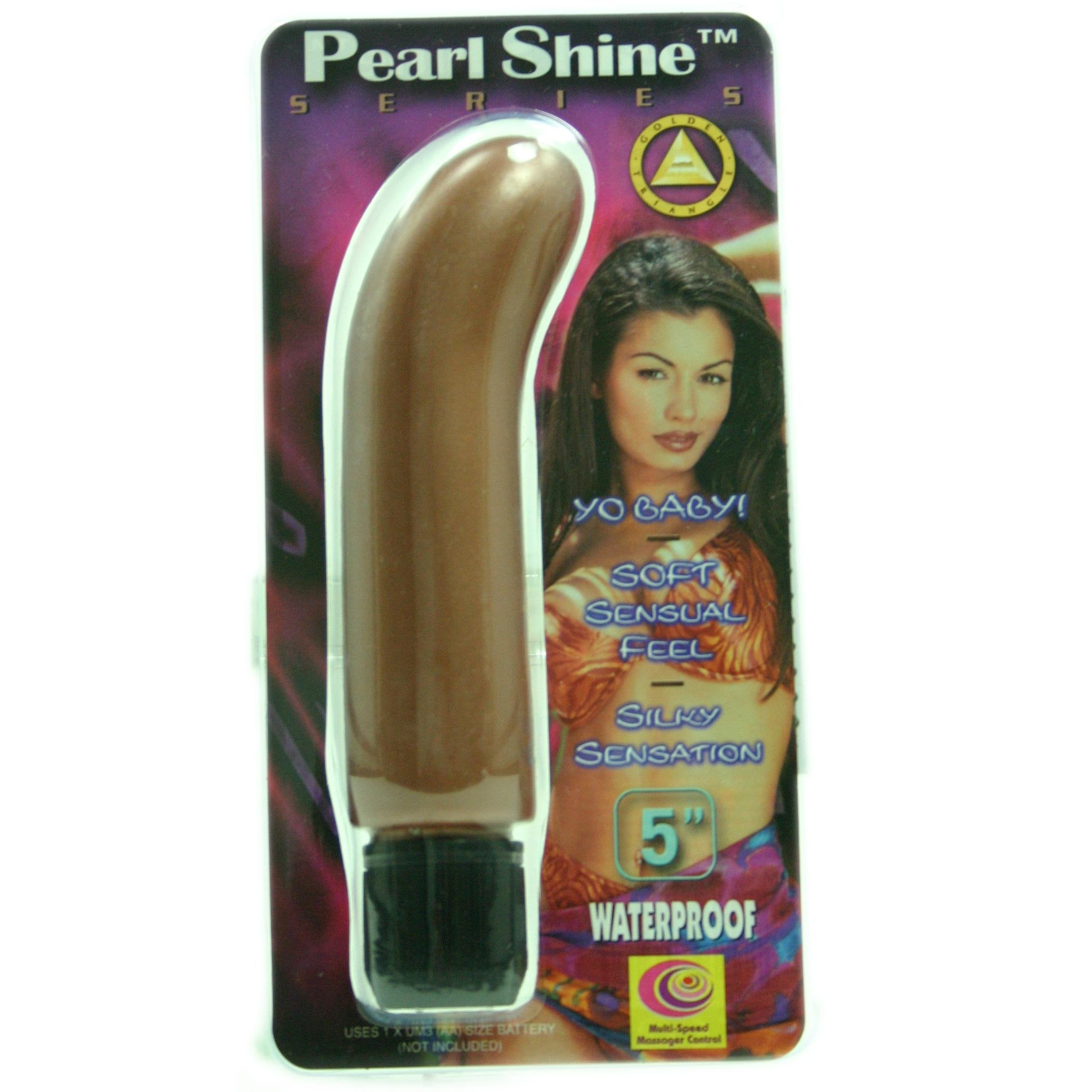 Golden Triangle Pearl Shines G Spot Waterproof Massager, 5'', Brown