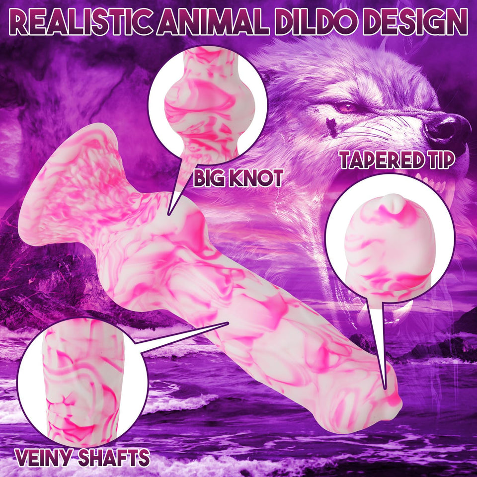 10.62 '' Monster Huge Dildo, 3.3 '' Diameter Silicone Dog Knot Thick Dildos,Fantasy Canine Wolf Dildo Big Knotted Anal Plug with