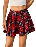 Avidlove Sexy Schoolgirl Costume Pleated Mini Skirt Plaid Short Skirts Lingerie Skirts Red Blue