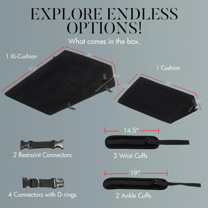Bondage Cushion Set Bondage Foam Wedge Pillow Set  - Black