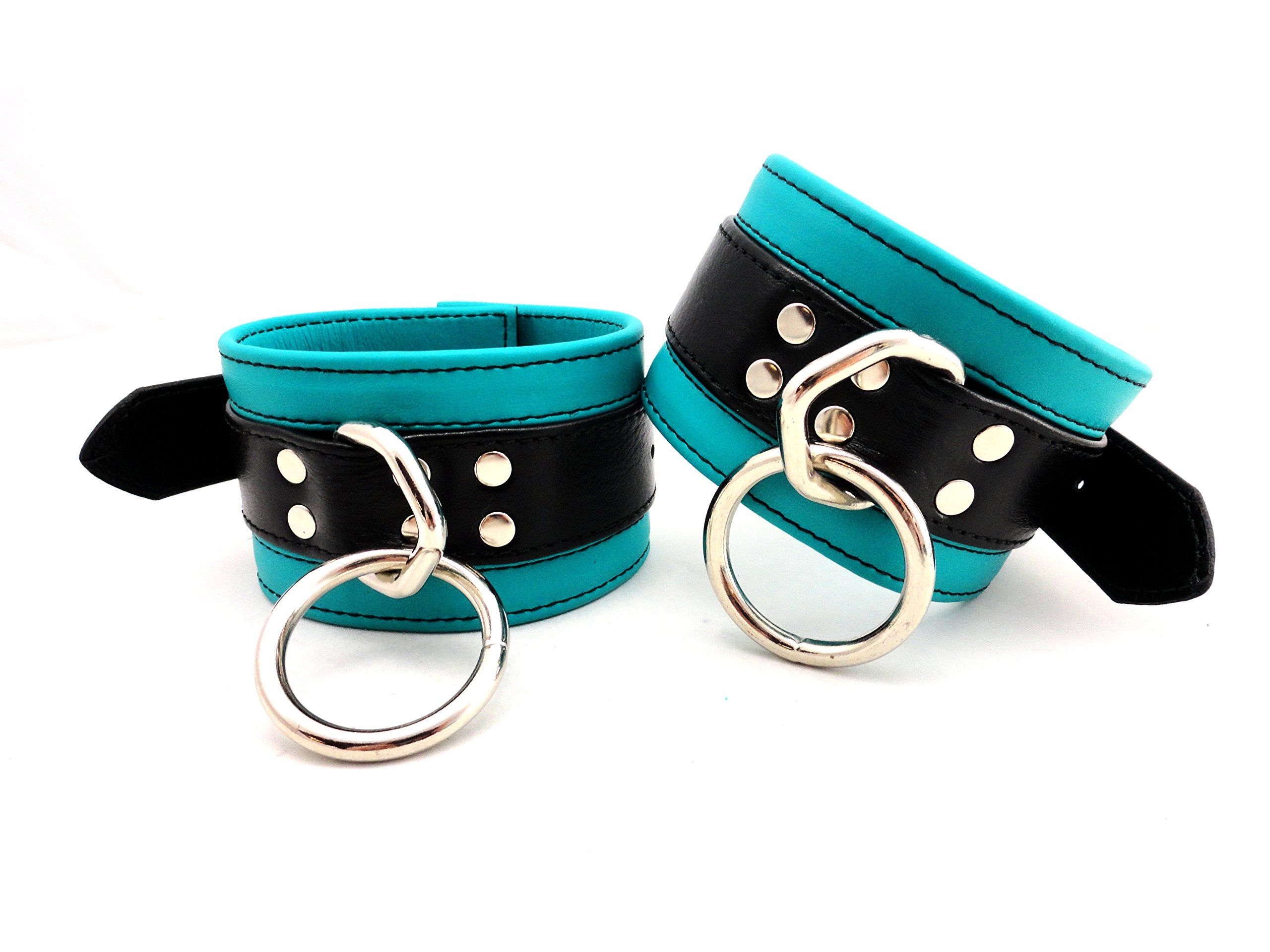 Ka-pow Color Cuffs Wrist Leather Turquoise and Black