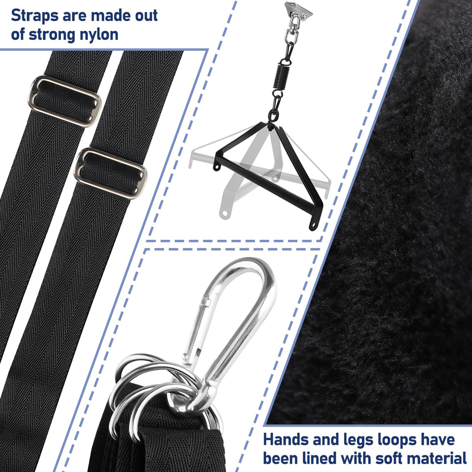 BDSM Sex Swing for Couple, Heavy Duty 360 Degree Spinning Indoor Ceiling Swing with Triangle Hanging Apparatus and Adjustable Sl