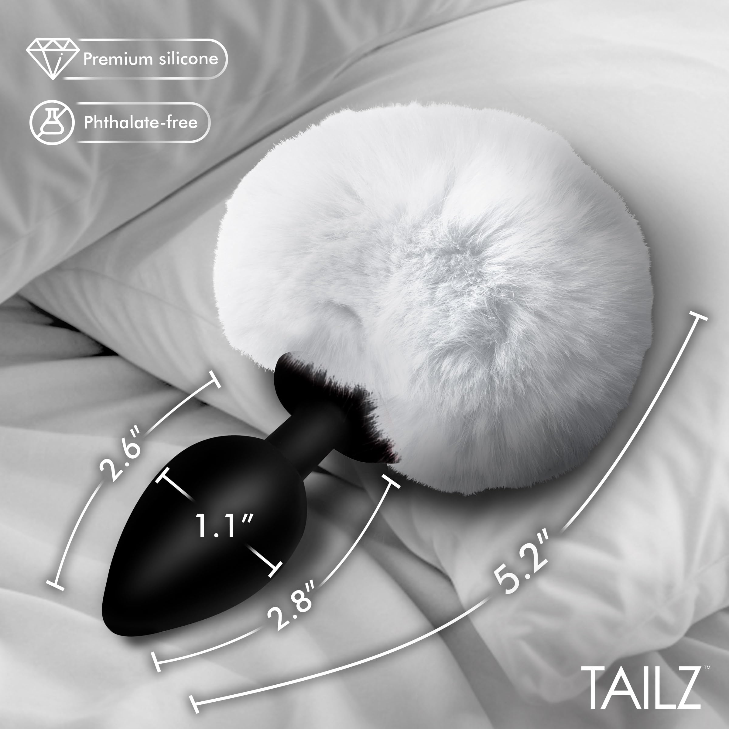 Tailz Fluffy Bunny Tail Sili Plug Wht