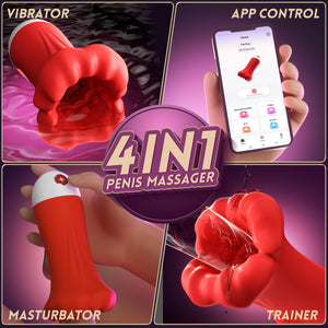 Uoffile Male Masturbator Sex Toys for Men - 4IN1 Penis Vibrator Pocket Pussy Pump with 9 Training Stroker Modes & App Remote Con