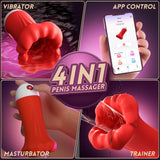 Uoffile Male Masturbator Sex Toys for Men - 4IN1 Penis Vibrator Pocket Pussy Pump with 9 Training Stroker Modes & App Remote Con