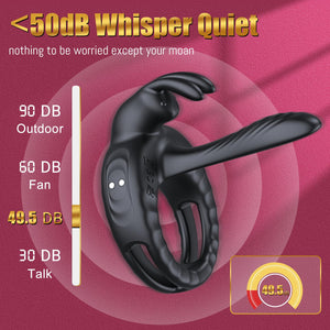 Vibrating Cock Ring Sex Toys for Couples Men - Vibrator Penis Sleeve with Rabbit Clitoris Vibrators, Adult Toy Penis Ring Cock S