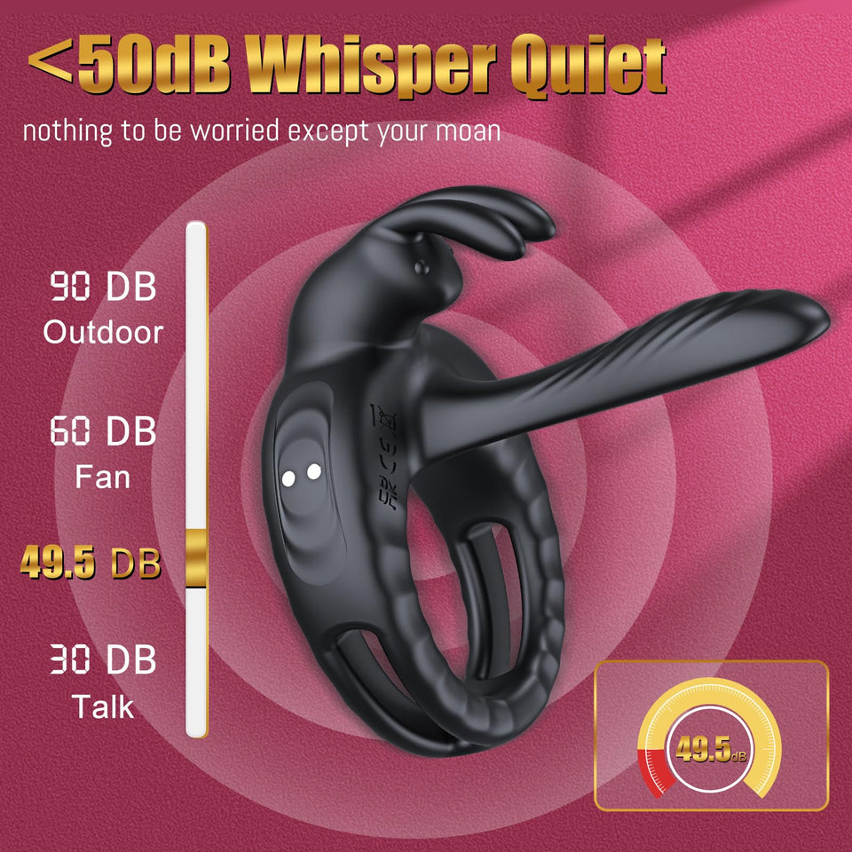 Vibrating Cock Ring Sex Toys for Couples Men - Vibrator Penis Sleeve with Rabbit Clitoris Vibrators, Adult Toy Penis Ring Cock S