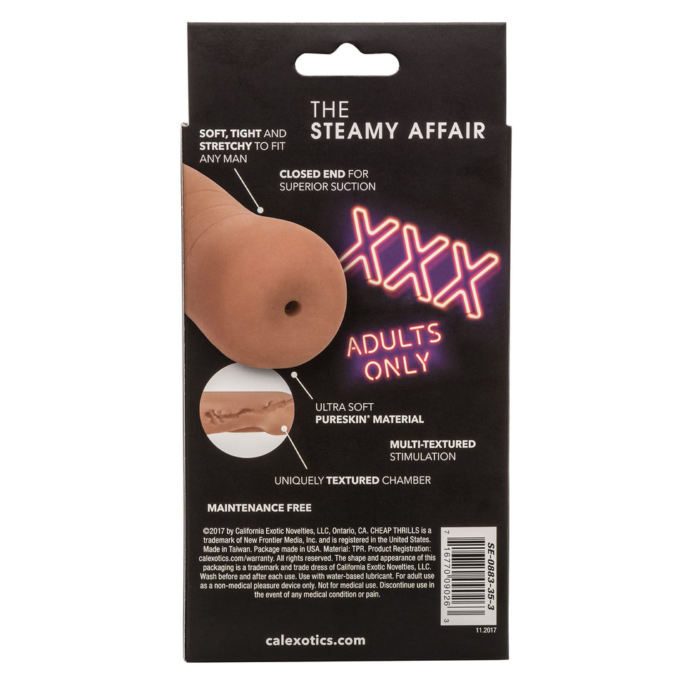 Calexotics Cheap Thrills The Steamy Affair - Travel Sized Male Masturbator - Silicone Masturbation Sleeve - 4.75-Inch Adult Male Sex Toy - Brown