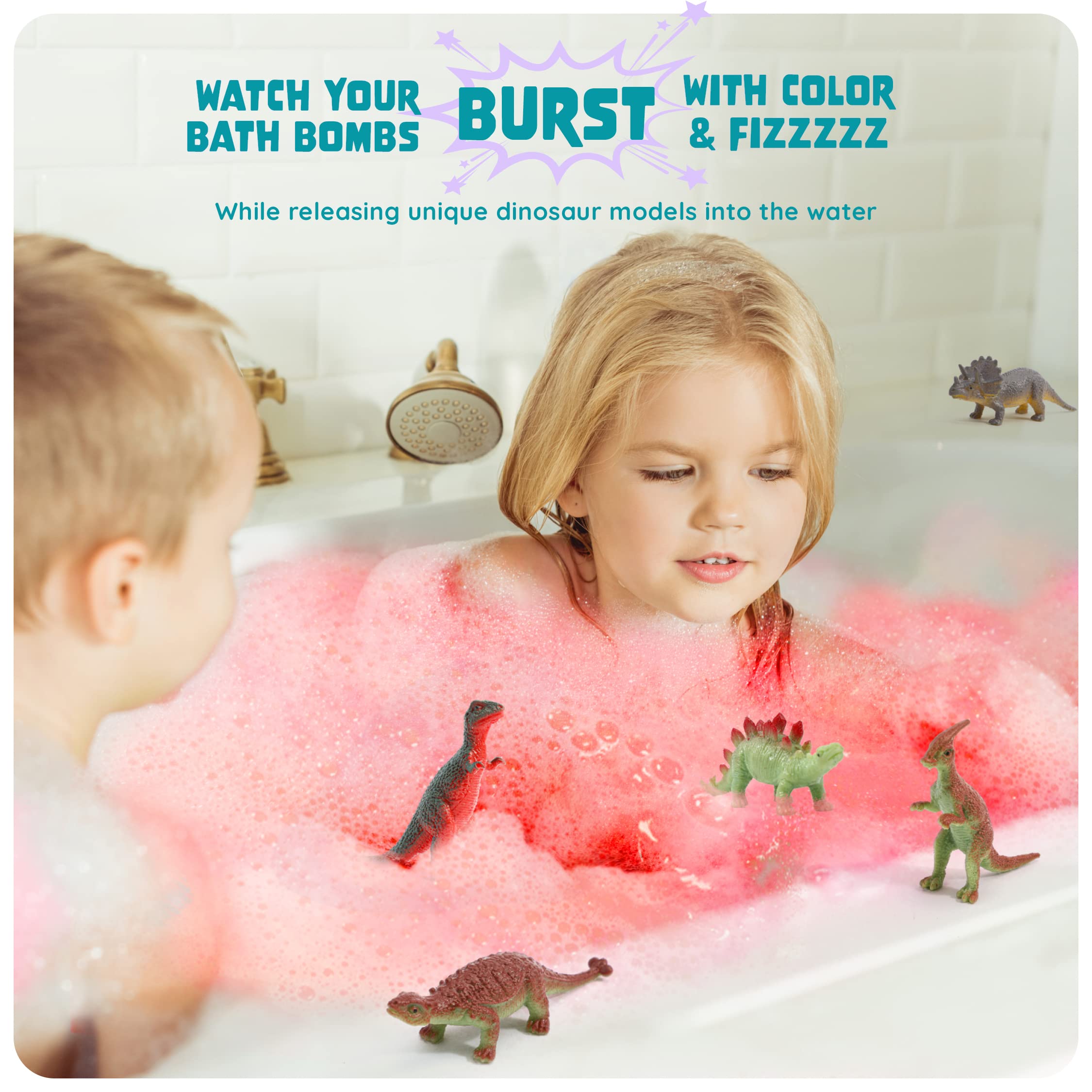 Dan&Darci Dino Egg Bath Bombs for Kids - Easter Kids Bath Bomb with Surprise Inside - Dinosaur Toys Gift for Boys and Girls Ages