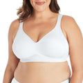 PLAYTEX Womens 18 Hour Side & Back Smoothing Wireless Bra, Cool Comfort Wire-free Single Or 2-pack Full Coverage Bra, White, 46C