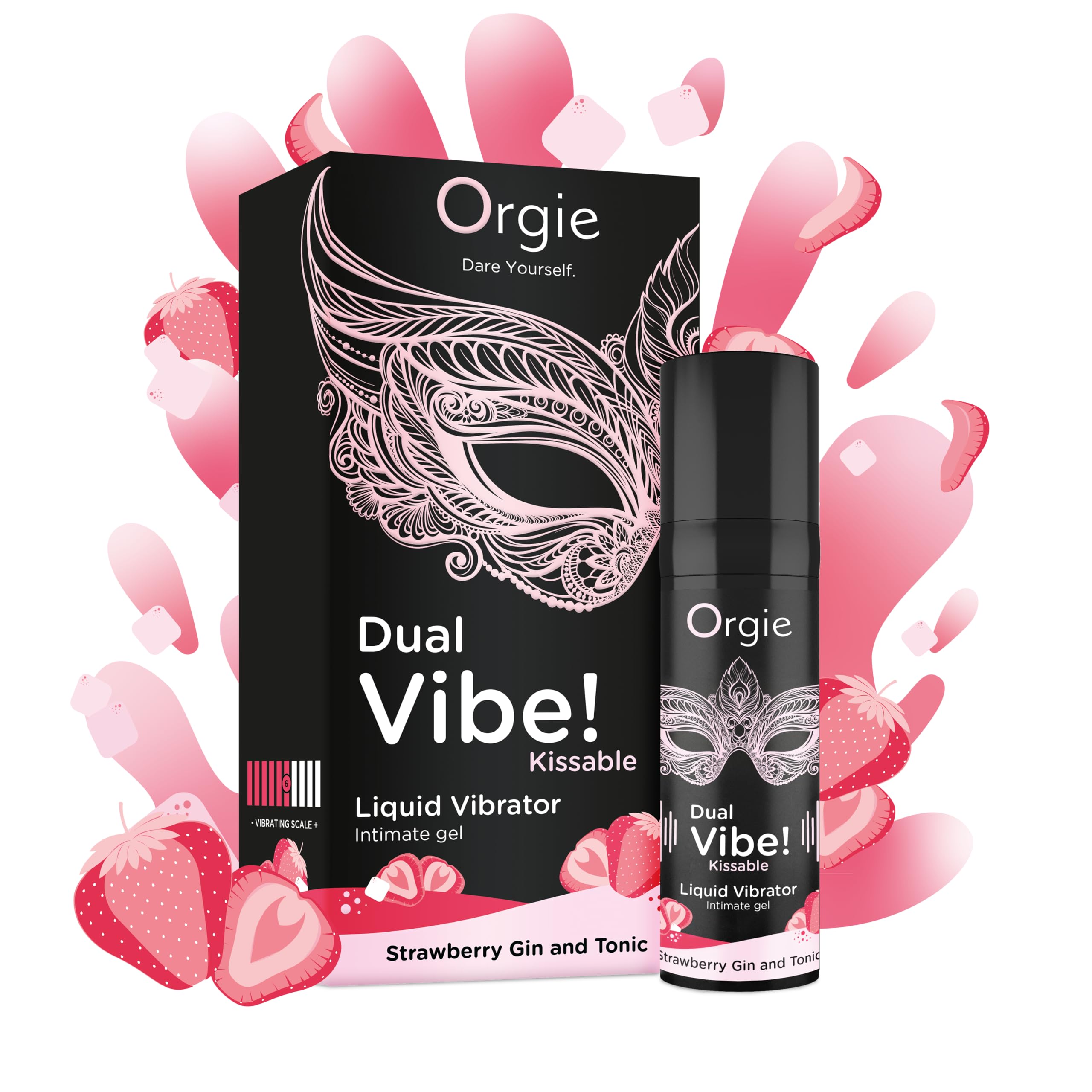 Orgie Dual Vibe! Intimate Arousal Gel-Strawberry Gin And Tonic