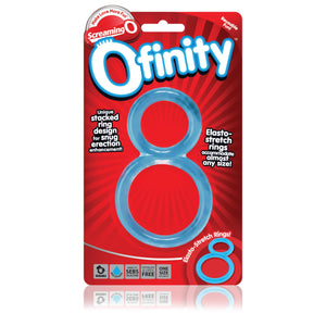Screaming O Ofinity Cock Ring, Blue - Double Cock Ring - Penis Ring, Stretchy, Comfortable Pleasure Ring - Couple Sex Toys, Dick