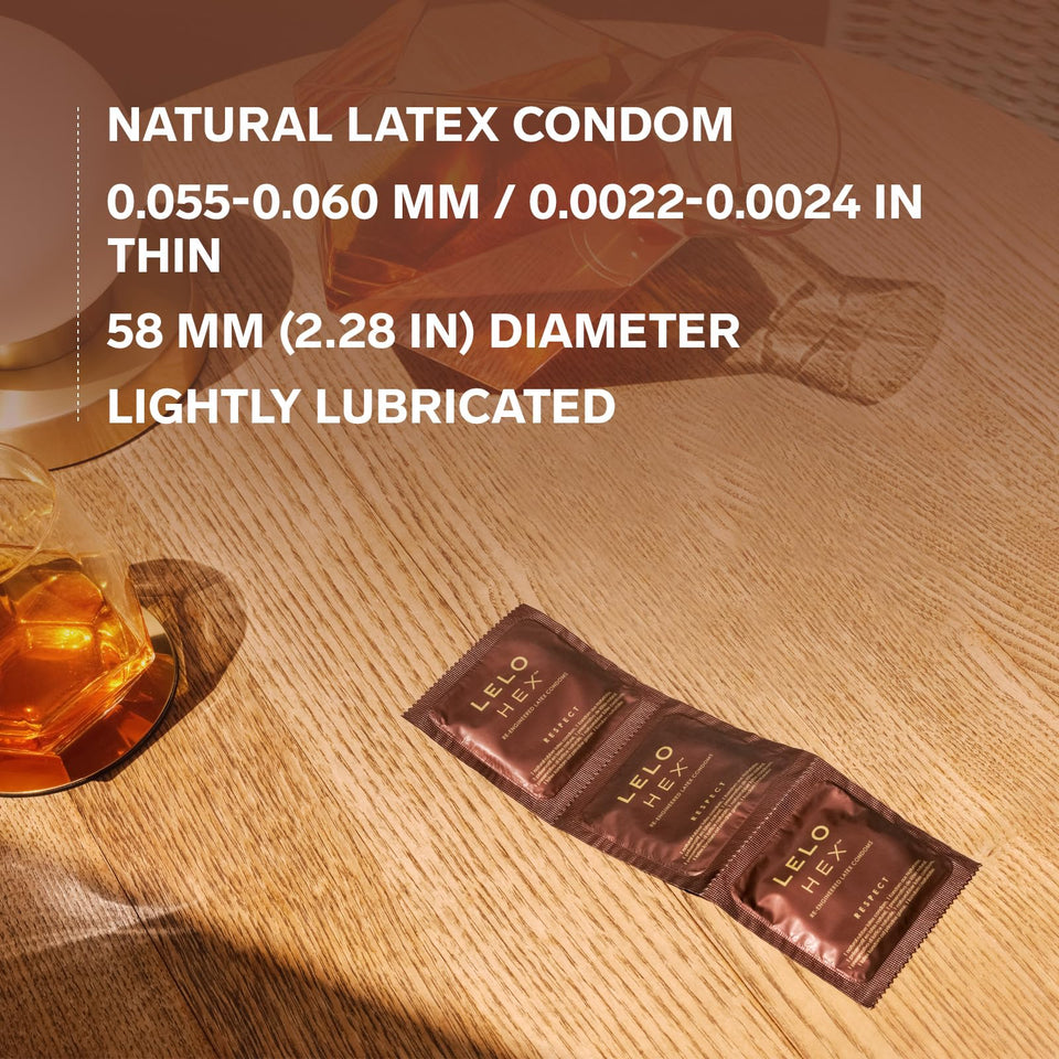 Lelo Hex Respect Xl, Extra Large Condoms With Increased Strength, Lubricated Xl Condoms Large For Men, 2.28-Inch/58Mm Diameter (
