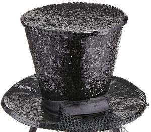 Mini Top Hat On Headband - Black