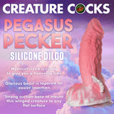 Pegasus Pecker Winged Silicone Dildo - Pink/White