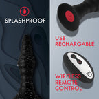 Forto Vibe Ribbed Plug W/Remote Sm Blk