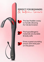 MILOPEDOX SM Paddle Black Flogger Whip Crop and Mask Fetish Set Paddle Spanking Sex Blindfold for Spanking Adults