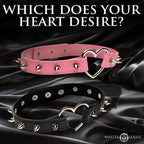 Master Series Spiked Heart Choker Pink