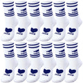 Cutecrop 12/24/48 Pairs Cheerleader Gifts Cheerleader Socks Cheer Ankle Sock for Women Girls Team Cheer Accessories(Blue,12 Pair