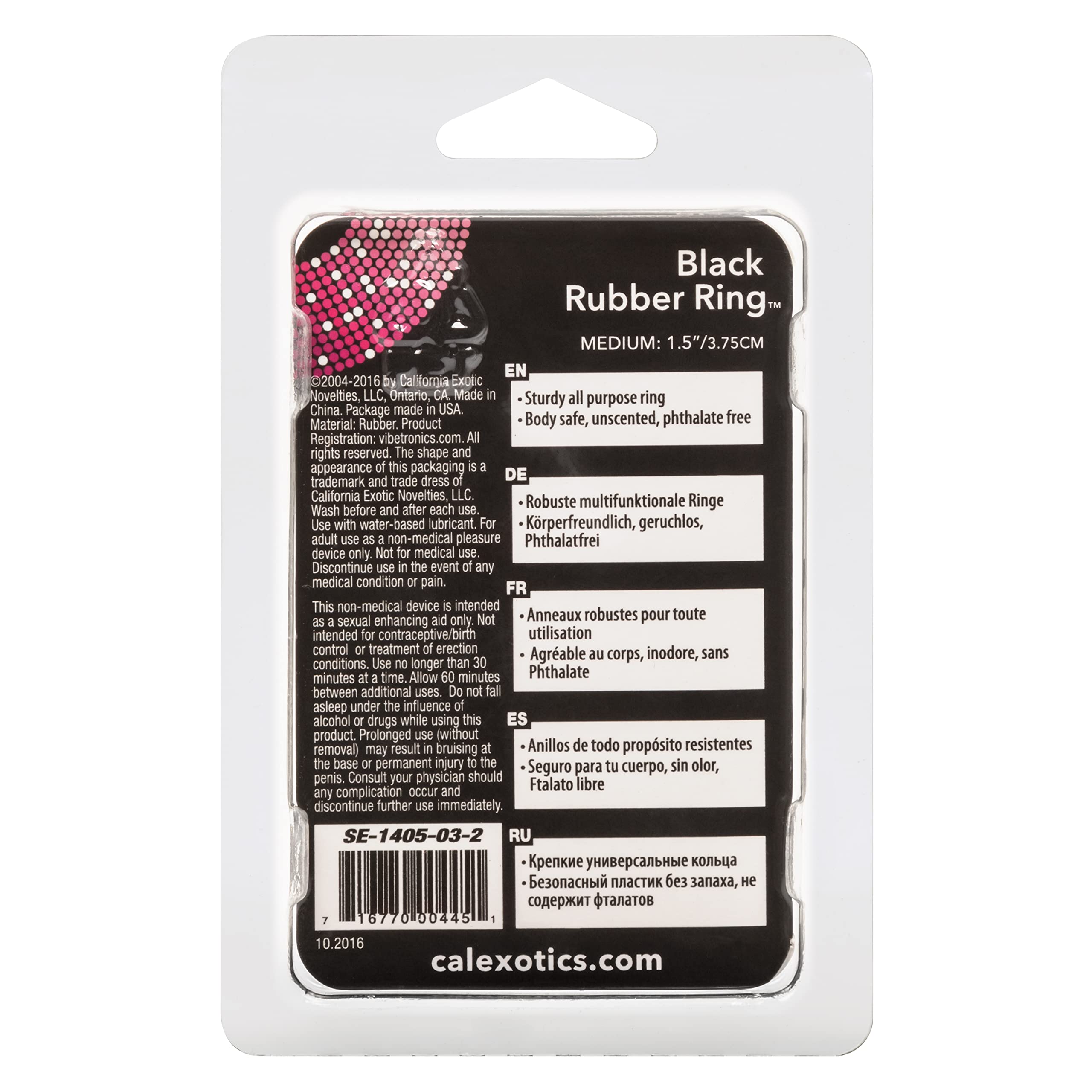 California Exotics Rubber Ring, Black, Medium