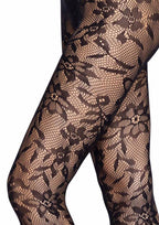 Seamless chantilly floral lace tights.