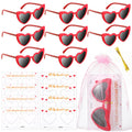 Geiserailie 8 Pcs Galentines Day Valentine s Day Party Favors for Adult Heart Shaped Sunglasses with Cards for Galentines Valen