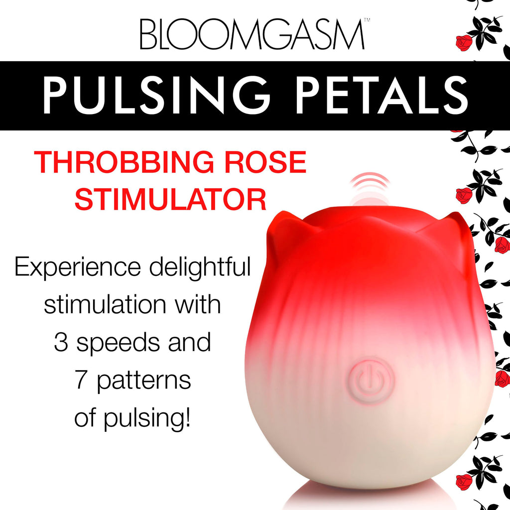 Pulsing Petals Throbbing Rose Stimulator - Red