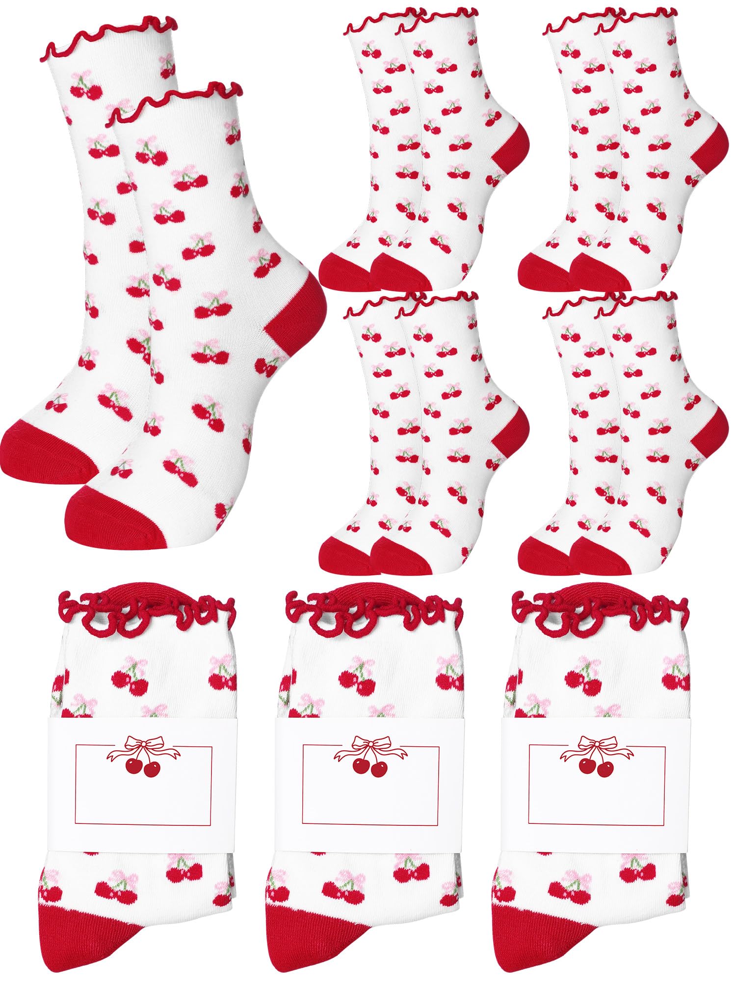 Glitopper 8 Pair Galentines Day Party Favors Socks Bridesmaid Proposal Gifts Cute Cherry Socks Shes The Cherry on Top Bridal S