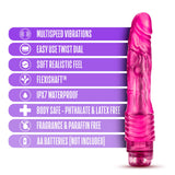 Blush B Yours Vibe #2 - Soft Realistic Multispeed Vibrating Dildo - 9 Inch Long - Slim 1.5'' - Flexible Shaft Conforms To Your B