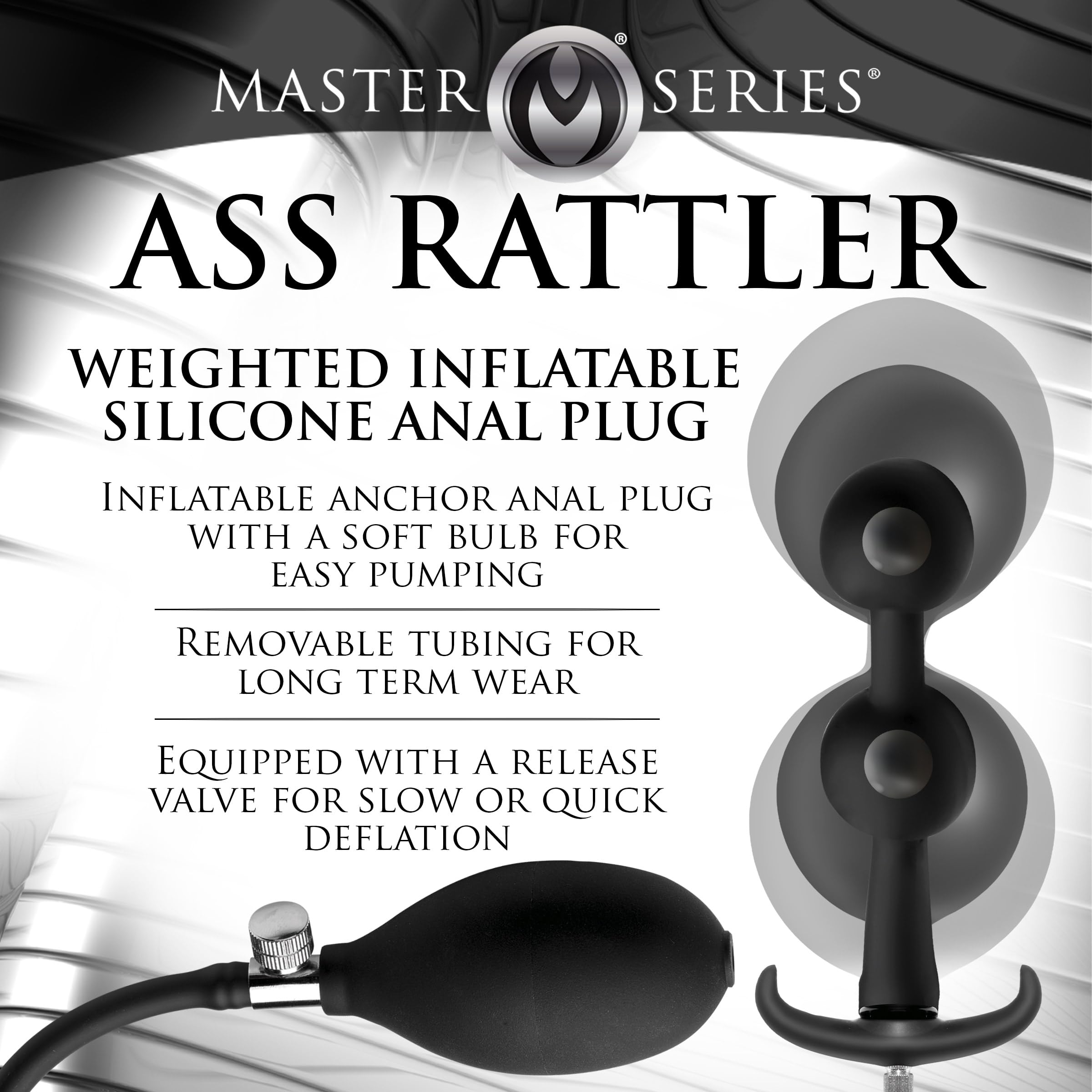 Master Series Ass Rattler Weighted Inflatable Anal Plug