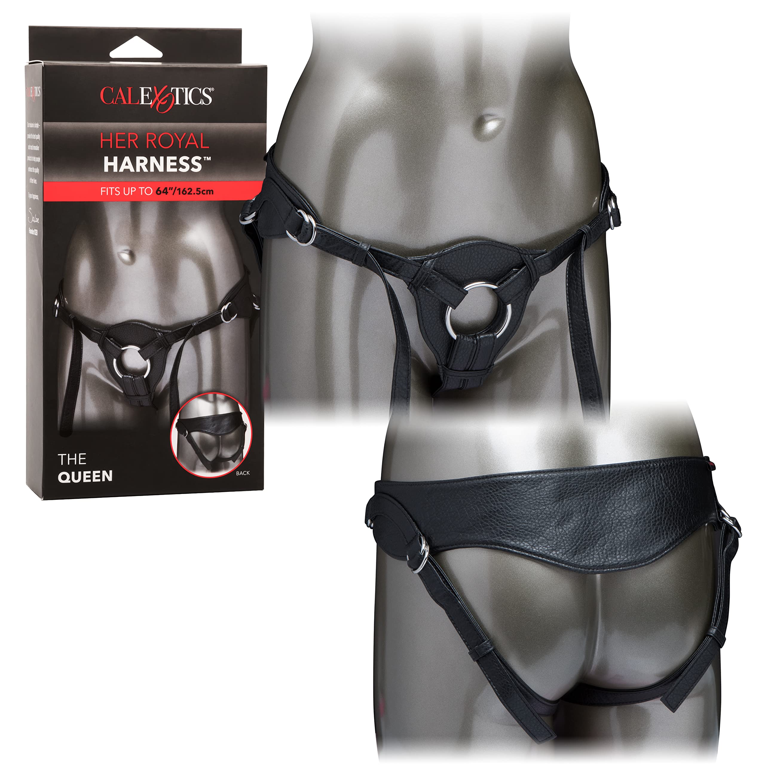 CalExotics Her Royal Harness The Queen - Premium Adjustable BDSM Probe Strap On Thong Harness - Sex Toys for Couples and Women -