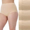 Bali Womens Stretch Cotton Brief Underwear, Full-Cut-Fit Brief, Full Coverage Panty, 3-Pack