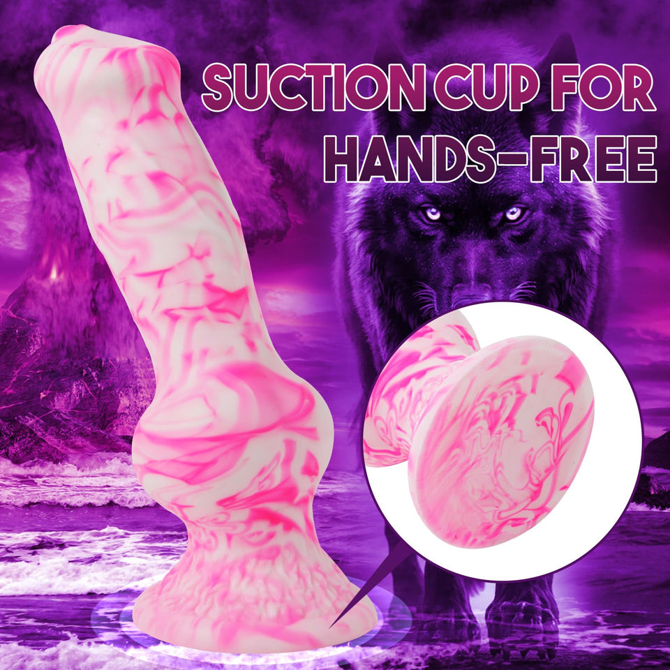 10.62 '' Monster Huge Dildo, 3.3 '' Diameter Silicone Dog Knot Thick Dildos,Fantasy Canine Wolf Dildo Big Knotted Anal Plug with